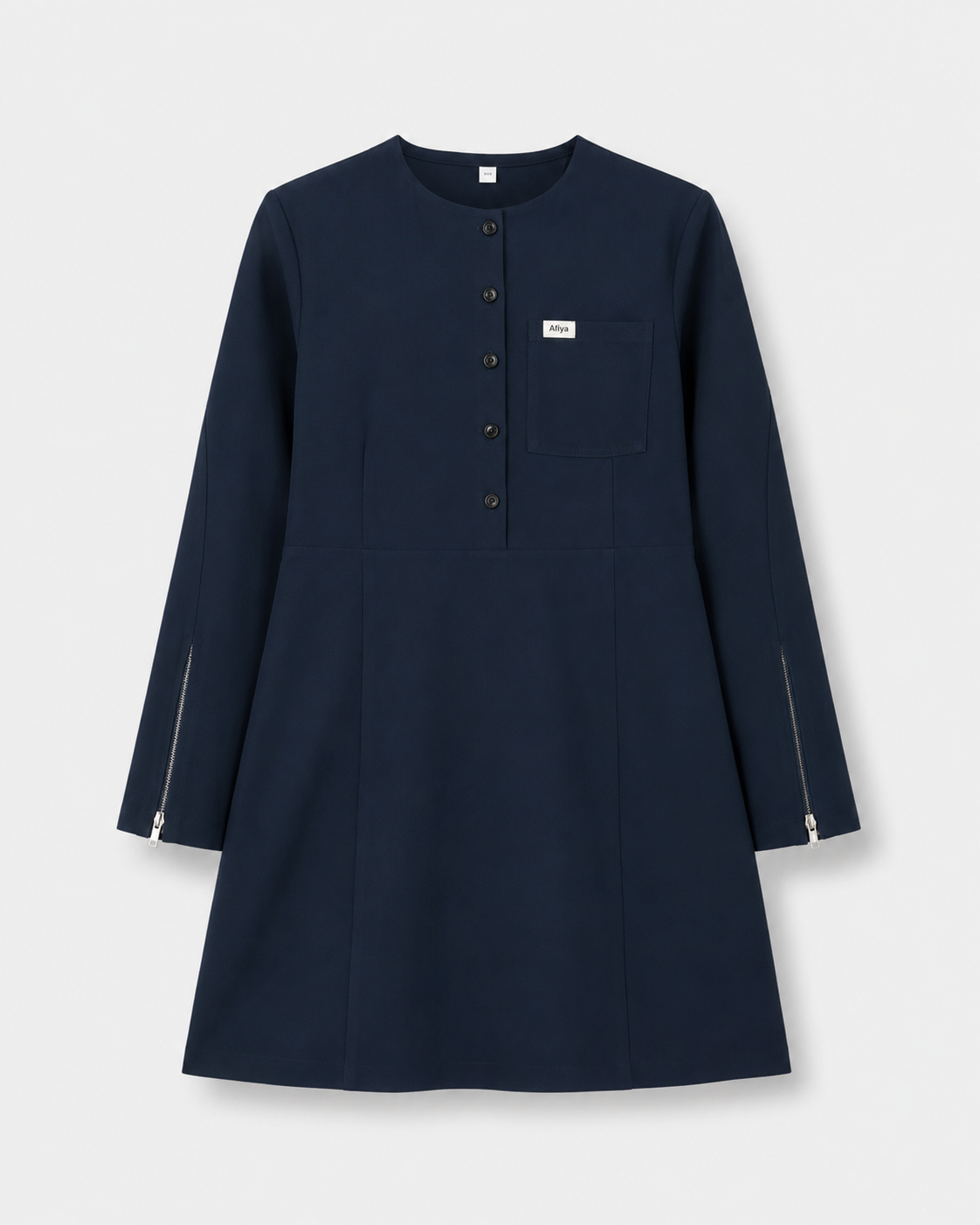 AFIYA SCRUB TOP — NAVY BLUE