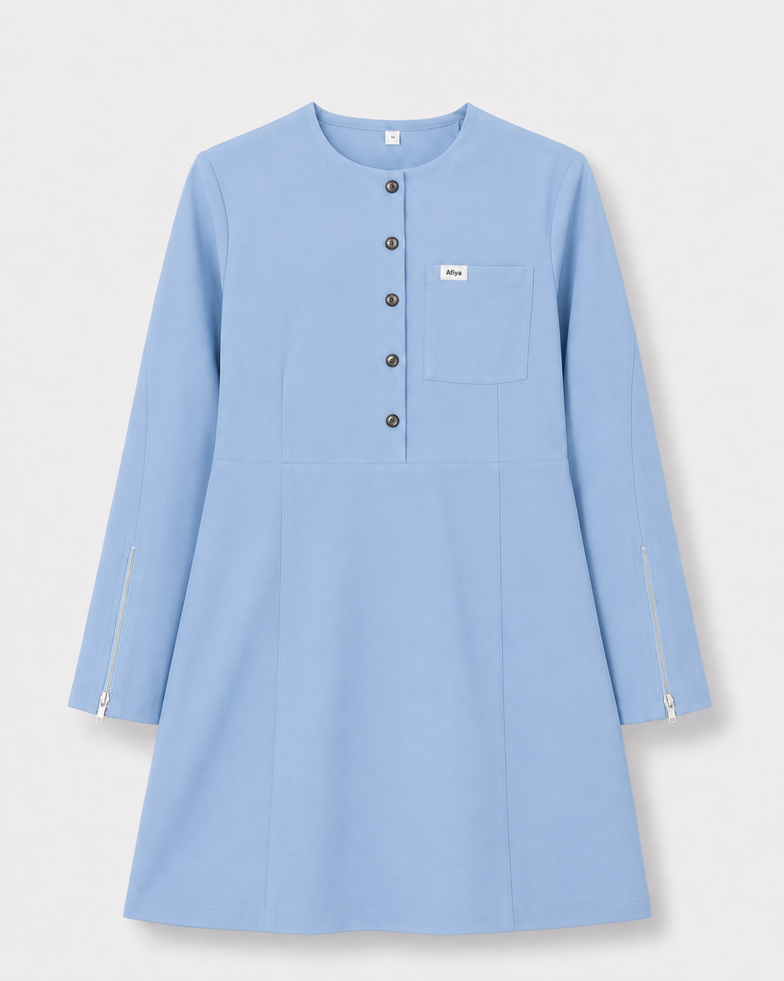 AFIYA SCRUB TOP — SKY BLUE